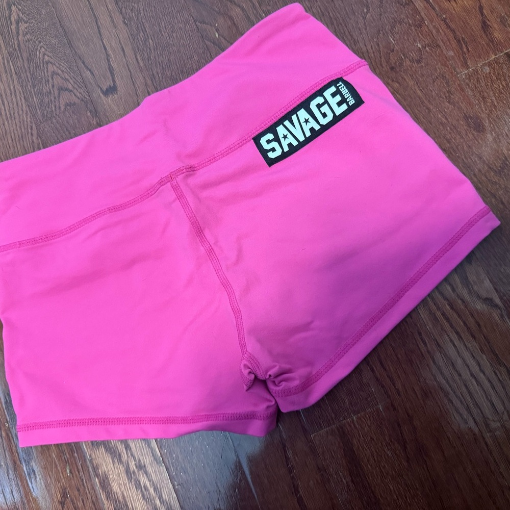 Savage Barbell Hot Pink Bike Shorts